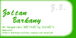 zoltan barkany business card